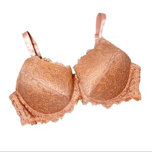 Honeydew Intimates Peach Lace Push Up Bra 42D